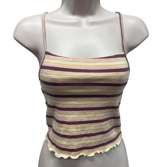 Bdg striped babydoll tank top women’s small stretchy - Picture 1 of 5